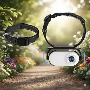 Mini Wireless Pet Camera 1080P HD Waterproof Action Cam for Dogs Cats Indoor Outdoor Home Security Pet Training Collar Camera with Stabilization Portable Monitoring Device