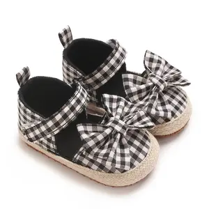 Fashionable plaid pattern baby sandals, soft-soled skin-friendly breathable baby walking shoes, casual shoes 0-1 year old babies