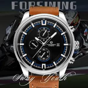 Classic Business Waterproof Men's Mechanical Watch with Leather Strap, Luminous Dial, Suitable for Fashion Parties and Daily Wear