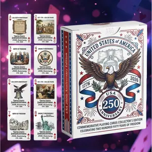 USA 250th Anniversary Commemorative Playing Cards 1776-2026 Patriotic Paper Deck Historical Collectible for Game Night And Holiday Gifting