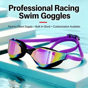 Adult anti-fog swimming goggles professional competition training racing goggles comfortable silicone high definition waterproof electroplated glasses
