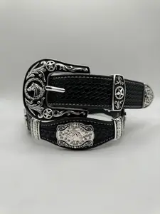 Belt- Stallion Concho - Black