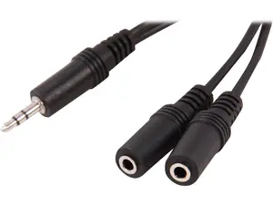 C2G 40426 Value Series One 3.5mm Stereo Male to Two 3.5mm Stereo Female Y-Cable (6 Inches)