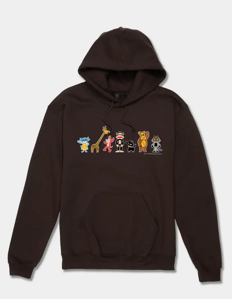 PAUL FRANK Julius And Friends Graphic Hoodie, Retro 90s Cartoon Character Sweatshirt, Vintage Casual Streetwear Pullover, Unisex Hoodie