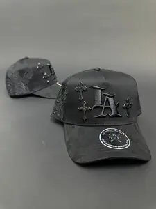 Black Angel Rhinestone Metal Crosses Hats