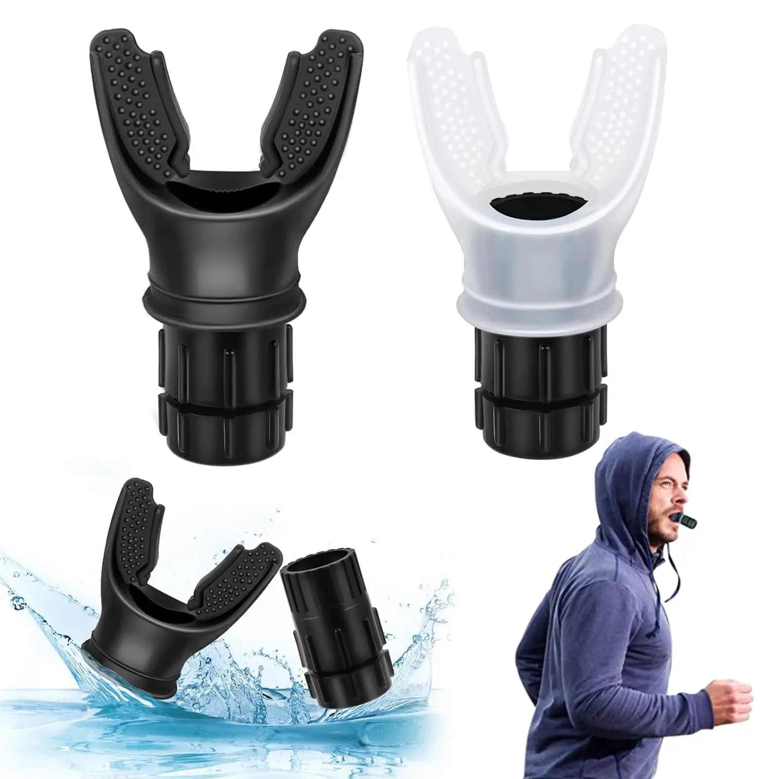 2026 New Adjustable Resistance Breathing Training Mouthpiece - Portable Airflow Resistance Trainer with Textured Bite Pads, Rotary Control Dial, Compact Fitness Accessory for Gym, Daily Exercise, Gift for Active Adults