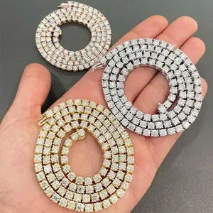 [Big Factory] DJMAX 2-6.5mm Moissanite Tennis Chain For Women Original 925 Sterling Silver Men's Moissanite Bracelets Hip Hop