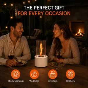 Portable Swirl Flame Tabletop Fire Pit – Smokeless Ethanol Fireplace for Indoor & Outdoor Cozy Decor