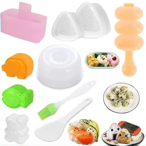 10Pcs Onigiri Mold Set, Rice Mold Musubi Maker Mold Kit, Non Stick Musubi Maker Press Rice Ball Mold Shaker Donut Shaper Sushi Maker Tool for Bento Lunch and Home DIY - Home Improvement.