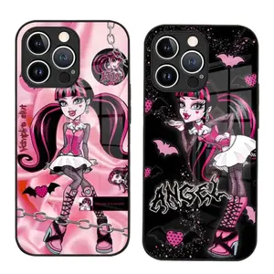 M-Monster Cartoon High Mirror Phone Cases For iPhone 17 Promax Pro Air 16 Plus 15 14 13 12 11 Tempered Glass Shockproof Protective Cover Gift For Birthday Christmas Halloween