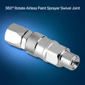 Sprayer Joint 1/4-Inch 360 Degrees Rotate Stainless Steel Airless High Pressure Spray Gun Hose Swivel Joint Connector Accessories for  Paint Sprayers Hose