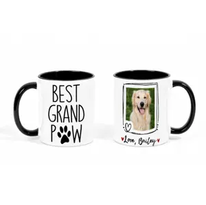 Best Grandpaw Ever Coffee Mug Gifts For Grandpa, Custom Photo Dog Mug, Fathers Day Gift For Dog Grandpa, New Puppy Gifts For Dog Lover
