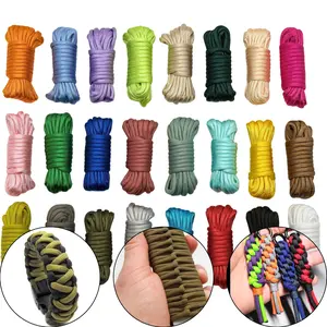24 Colors Solid Paracord Set, Multipurpose Outdoor Parachute Cord for Bracelet Making, Camping, Hiking, Survival & DIY Lanyards