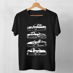 Generations Mx5 Miata Classic T Shirts For Men Graphic Womens Shirt Graphic Tee Retro Vintage Shirt For Men Aldult Unisex Tee