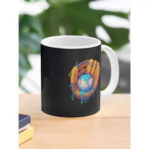 Baseball Drip Boys Glove Ice Cream Drip Youth Sports Coffee Mug Ceramic Funny Gift