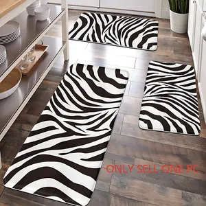 [Popular Choice]1pc, home decoration, bathroom floor mats, bathroom anti-skid mats, kitchen decoration, kitchen floor mats, zebra pattern floor mats, animal pattern floor mats, soft and comfortable, and can relieve fatigue.