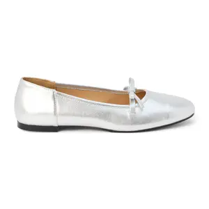 COCONUTS by Matisse Womens Missy Metallic Ballet Flats Casual - Silver