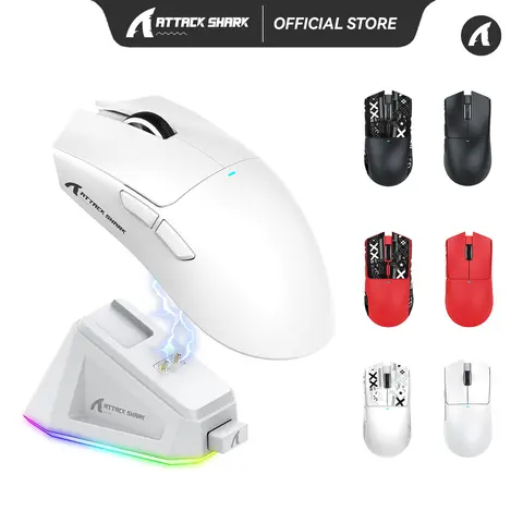 ATTACK X11 Lightweight Slim Adjustable Wireless Modern Gaming Mouse (63g) - 3-Mode BT/2.4G/USB Battery-Powered Portable Bluetooth Mini Mouse with Magnetic Charging Docking Station, PixArt PAW3311 Sensor, Touch Sensor