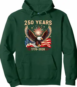 Retro America 250 Years Flag Anniversary Hoodie 1776–2026 Patriotic Independence Day Pullover Hoodie Women & Men Gift for Patriots Veteran's Day