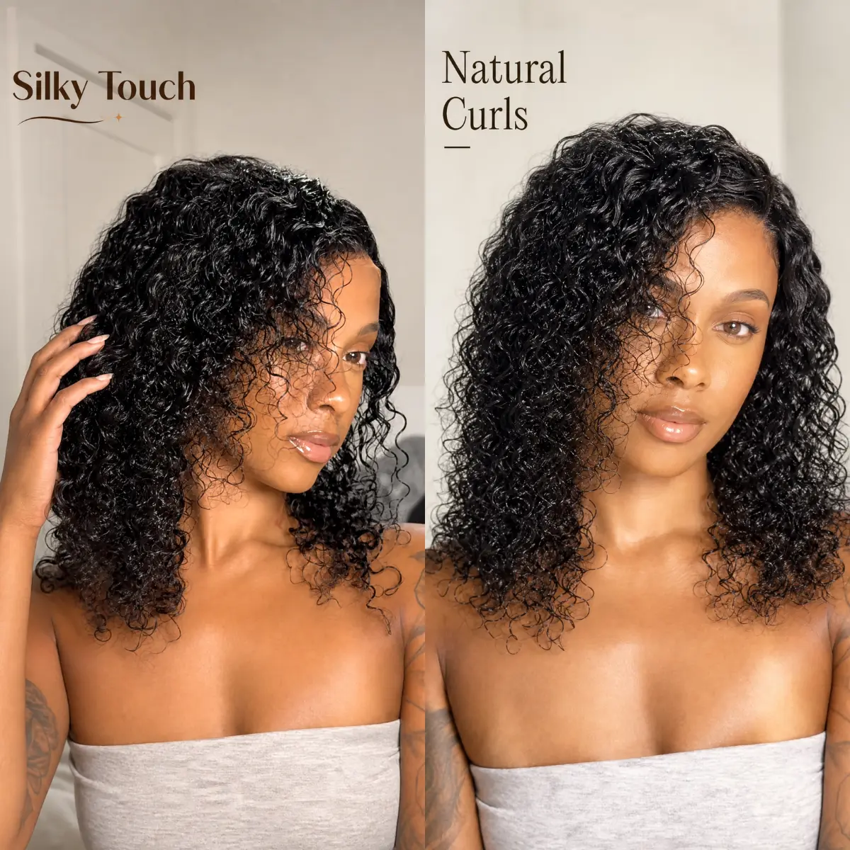 【16inch Just $49.99 Vkitoll Hair Limited-Time Flash Sale】Curly Wave Human Hair Wig Mixed Curls Water Wave and Jerry Curly Fluffy Wig 13X4 HD Transparent Lace Front Drawstring Wigs Glueless Afro Curly Human Hair Pre Cut Lace Pre Plucked Bleached Knots