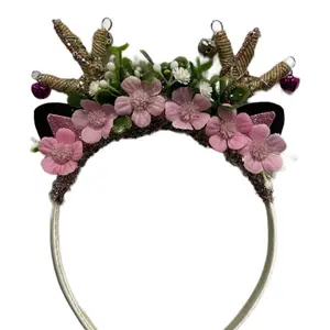 Holiday Headband with Reindeer Antlers for Festive Season