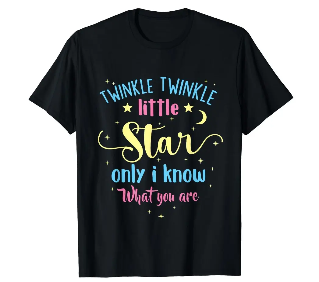Twinkle Twinkle Little Star Gender Reveal Party Baby Shower T-Shirt