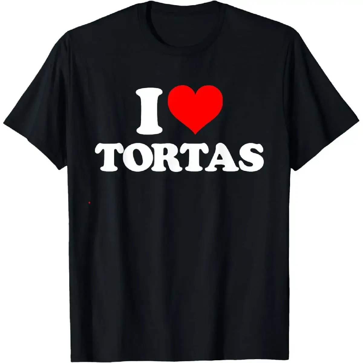 Men's 100% Cotton Casual Streetwear Classic Relaxed Fit Shortsleeve Unisex Crewneck "I Love Tortas" T-Shirt for Men & Women yh01, Breathable