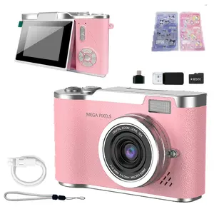 1 Retro CCD Card Camera, Entry-Level Digital Camera, Foldable Screen Student Camera, 1080P HD, Gaming and Filter Function Camera, Miniature, Digital Zoom Camera, Hybrid Viewfinder, Multiple Filters, Portable, HD Digital Camera, Suitable for Photography En