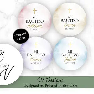Custom Baptism Stickers 2 Inches 100pcs Any Occasion