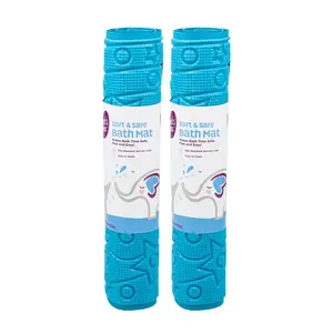 Simply Home Shower & Tub Bath Mat 40x16 Inches – Non-Slip, Easy Wash, 2-Pack