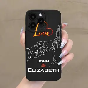 Couple Holding Hands Simple Print Phone Case, TPU Shockproof Full Protection Case, Suitable for iPhone 17/16/15/14/13/12/11 PRO MAX PLUS AIR E XS and PROMAX MINI, Ideal Couple Gift for Friends and Family, MS1394