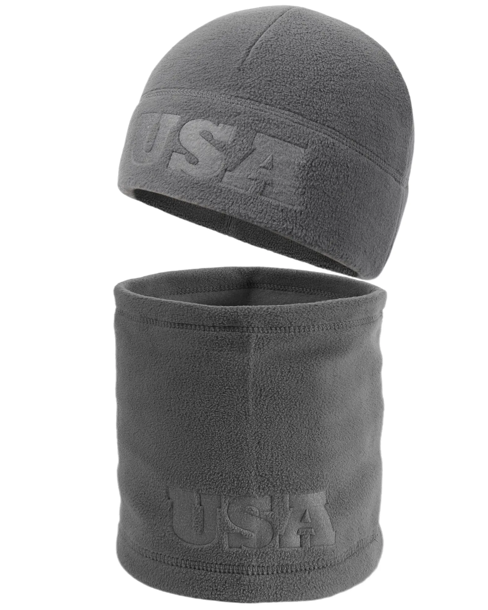 OUTDOOR SHAPING 2-Piece Winter Fleece Beanie and Neck Warmer Set for Men & Women, Soft Thermal Polar Fleece Hat and Neck Gaiter, Warm Windproof Stretchy Cold Weather Gear