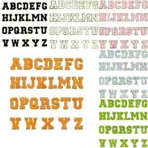 26-Piece A-Z Letter Embroidery Iron-On Patches, Self-Adhesive Sewing Accessories for DIY Clothing Jackets Bags Hats Crafts, Personalization, DIY Projects