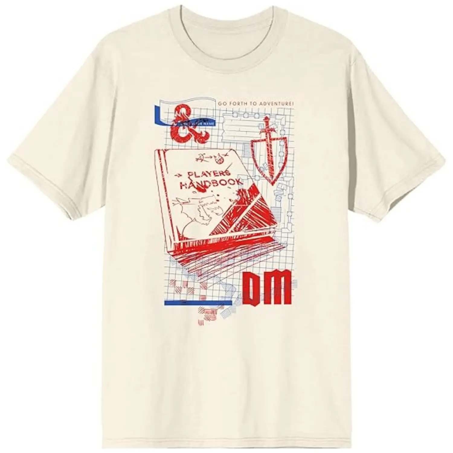 Dungeons & Dragons Player's Handbook Line Art Men's Natural Ground T-Shirt, Dungeons & Dragons Merch, Game Shirt, Y2k, Graphic Tee, Gift T-shirt, Dnd Tee, Unisex Cotton Top Menswear Womenwear Streetwear Cotton Comfort  Shortsleeve Casual