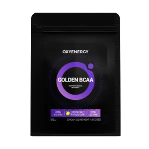 OXYENERGY GOLDEN BCAA Powder | L-Leucine, L-Isoleucine, L-Valine + Glutamine |Supports Natural Muscle Strength