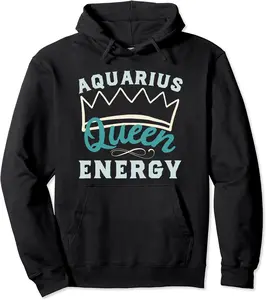 Aquarius Queen Women Birthday Big Energy Zodiac Sign Vibes Pullover Hoodie - Karenesc Shop 85B0CSKPH2PY