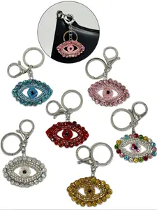 Elegant Eye Design Bag Charm Pendant, Sparkly Bag Charm, Handmade Beaded Cloth Patch, Versatile Accessory for Bags & Purses, Available in Six Colors