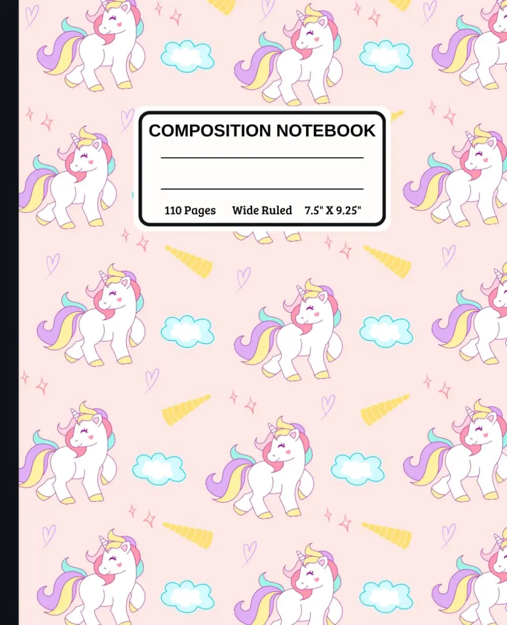 Composition Notebook: Unicorn Cover Composition Notebook, Wide Ruled 110 Sheets, 7.50" X 9.25"