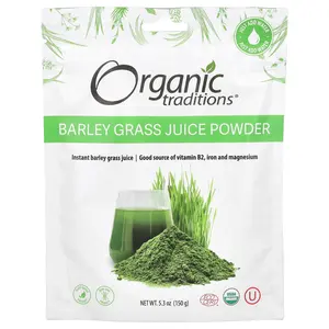 Organic Traditions Barley Grass Juice Powder, 5.3 oz (150 g)