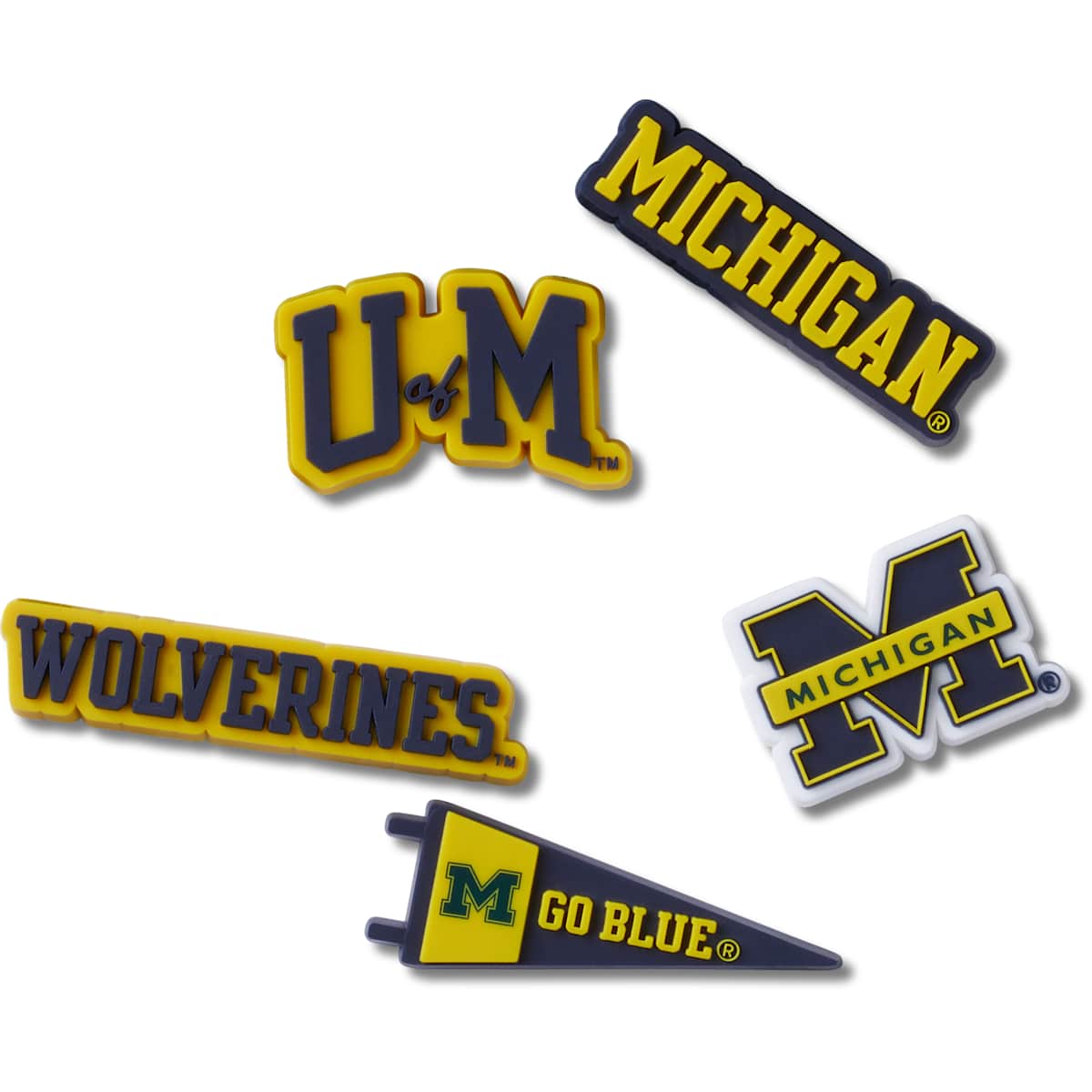 Crocs Jibbitz University of Michigan Sports Shoe Charms 5-Pack