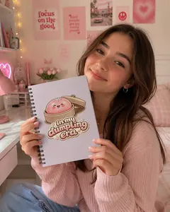 Cute Coquette School Notebook | Pastel Pink Dumpling Design