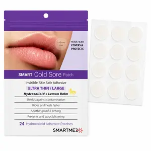 Smart Cold Sore Patch with Lemon Balm – Gentle 15mm Ultra-Thin, 24 ct