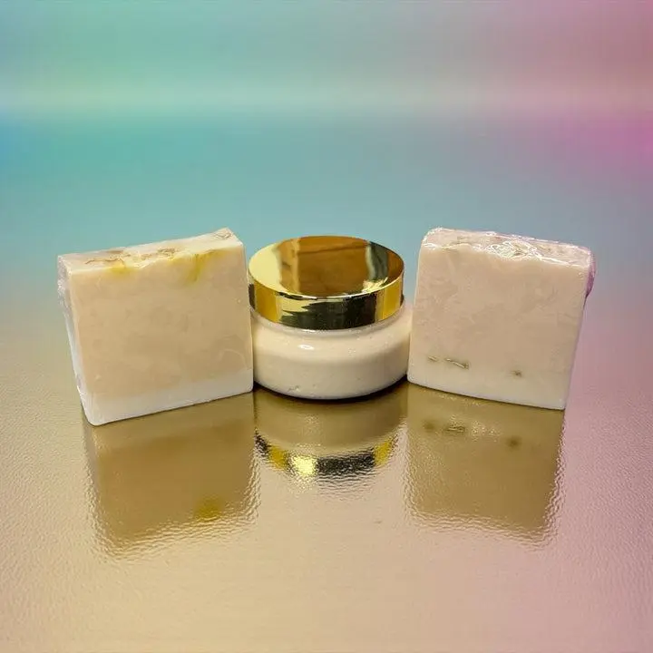 Mini Spa Self-Care Bundle - Handmade Soap & Sugar Scrub Set with Pina Colada Oatmeal Milk Honey Soaps Pineapple Coconut Scrub Face Mask Lip Balm Under-Eye Masks Scrunchie - Gifts for Her