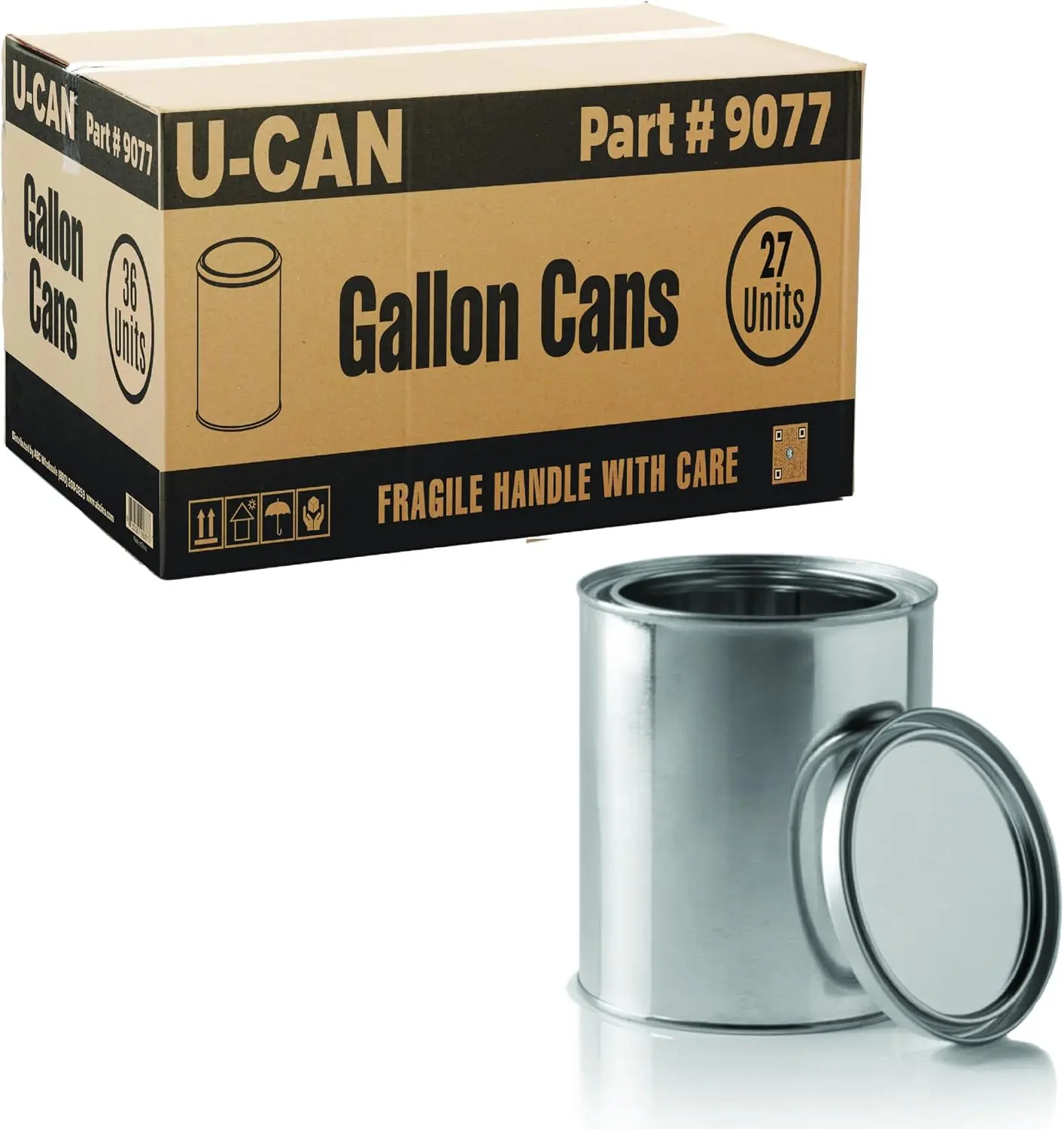 LAUCO Empty Paint Cans with Lids – 128 oz Gallon Metal Paint Cans, 27 Pack, Durable Tin-Plated Steel Containers for Paint, Resin, Adhesives, Stains, Solvents, Crafts & Storage