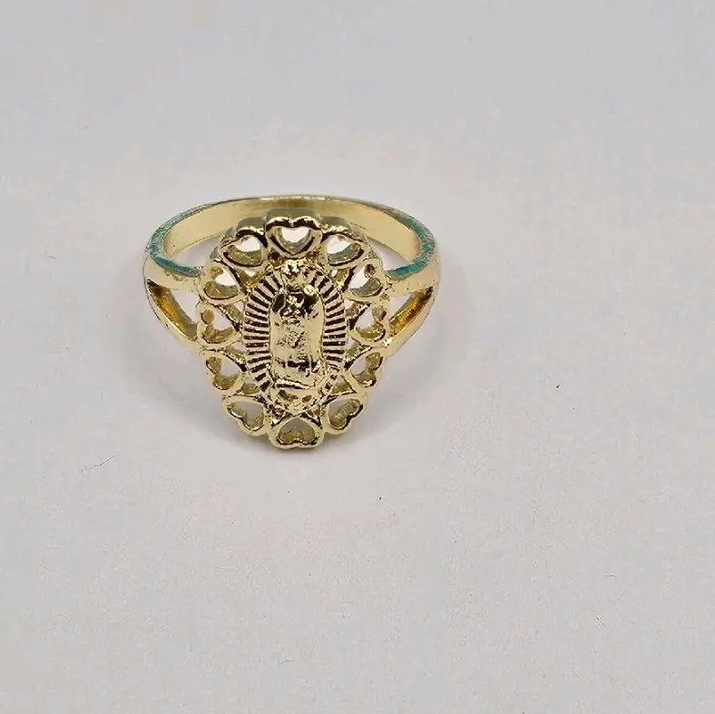 virgin Mary love rings with hearts Gold-plated 8.9.10.11