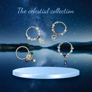 Septum clicker ring - the celestial collection
