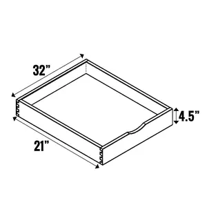 Gris Plomo Gloss - Roll Out Tray - 4.5 Inch Height x 32 Inch Width x 21 Inch Depth - M13-BOX-ROT36