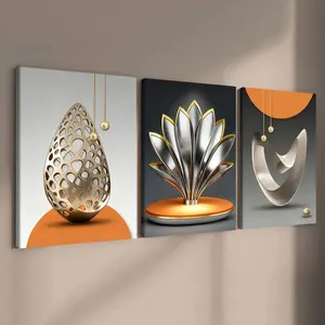 3 count wooden frame canvas, Geometric Abstract pattern poster, aesthetic art, Abstract Decoration, Stylish Living Room Decoration, Modern Home Decor, Modern Family Poster, Exquisite corridor Wall Art, HD, waterproof