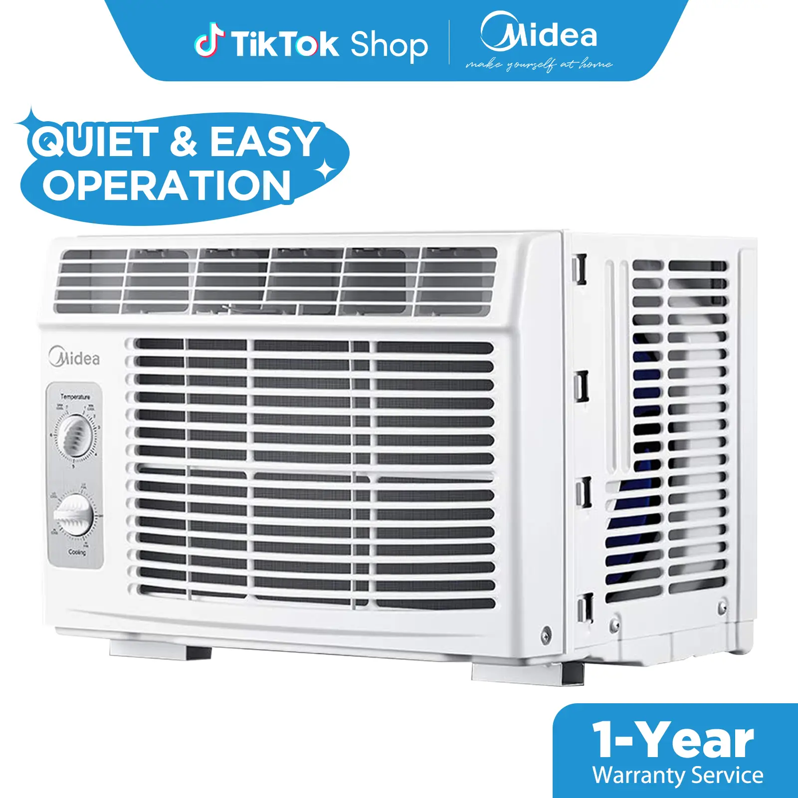 Midea 5,000 BTU EasyCool Small Window Air Conditioner - Cool up to 150 Sq. Ft. with Easy-to-Use Mechanical Controls and Reusable Filter, Perfect for S