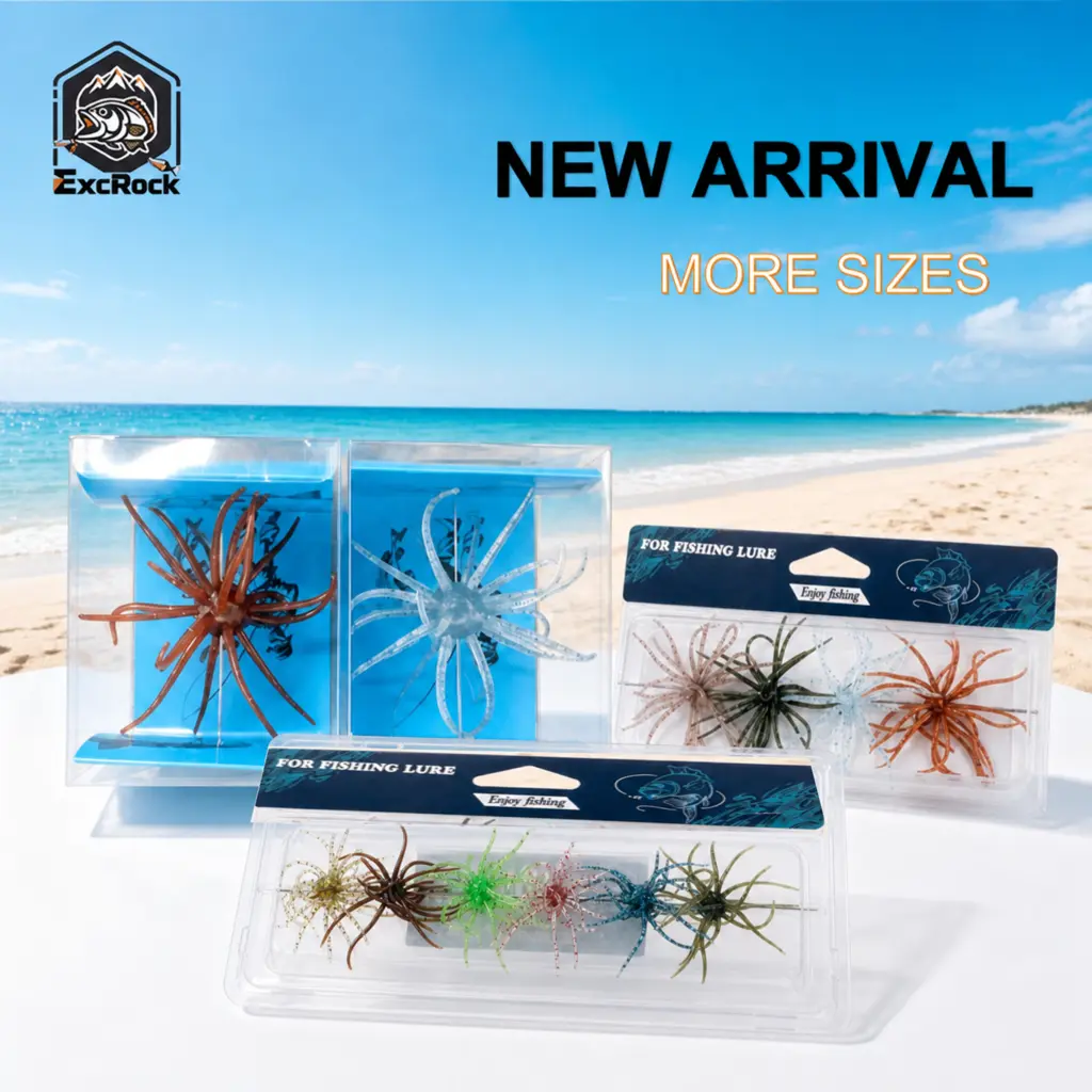 EXCROCK 2PCS/4PCS/6PCS with box Sea Urchin Soft Bait for Bass Trout Fishing, Floating Biomimetic Soft Lure, TPE Artificial Fish Attractant, Fishing Lures, Floating Swimming Lures